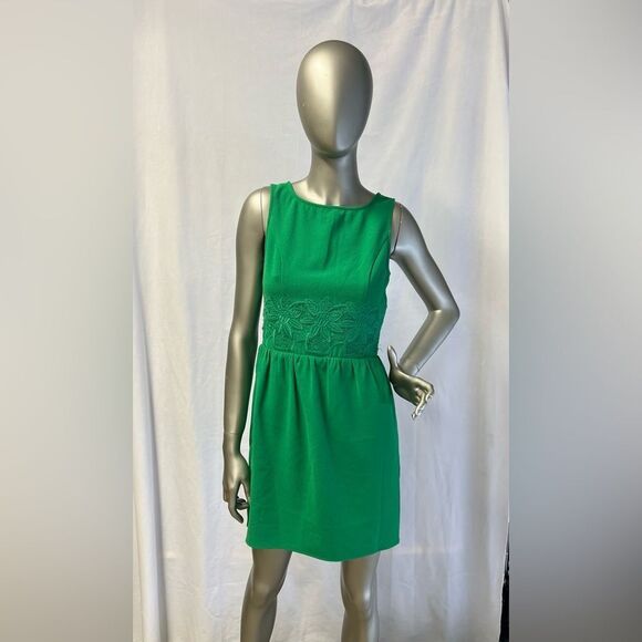 Urban Outfitters Pins & Needles Sleeveless Crepe Dress Floral Waist Green Size S - Picture 3 of 8